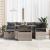 Set de canapele pentru grădină cu pernă 7 pcs Gri poliratan GartenMobel Dekor