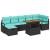 Set de canapele pentru grădină cu pernă 8 pcs Negru poliratan GartenMobel Dekor