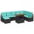 Set de canapele pentru grădină cu pernă 9 pcs Negru poliratan GartenMobel Dekor