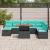Set de canapele pentru grădină cu pernă 9 pcs Negru poliratan GartenMobel Dekor