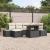 Set de canapele pentru grădină cu pernă 7 pcs Negru poliratan GartenMobel Dekor