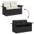 Set de canapele pentru grădină cu pernă 13 pcs Negru și Crem GartenMobel Dekor