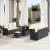 Set de canapele pentru grădină cu pernă 9 pcs Negru și Crem GartenMobel Dekor