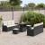 Set de canapele pentru grădină cu pernă 9 pcs Negru și Crem GartenMobel Dekor