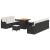 Set de canapele pentru grădină cu pernă 10 pcs Negru și Crem GartenMobel Dekor