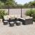 Set de canapele pentru grădină cu pernă 14 pcs Negru și Crem GartenMobel Dekor