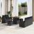 Set de canapele pentru grădină cu pernă cu pernă 8 pcs Negru GartenMobel Dekor