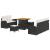 Set de canapele pentru grădină cu pernă 8 pcs Negru și Crem GartenMobel Dekor
