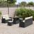 Set de canapele pentru grădină cu pernă 8 pcs Negru și Crem GartenMobel Dekor