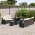 Set de canapele pentru grădină cu pernă 10 pcs Negru și Crem GartenMobel Dekor