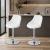 Set 2 scaune de bucatarie/bar, Artool, Kast, rotativ, piele ecologica alba, picior metal argintiu, 45.5x48.5x85-105 cm GartenVIP DiyLine