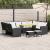 Set mobilier de grădină cu perne, 4 piese, negru, poliratan GartenMobel Dekor