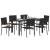 Set de masă pentru grădină 7 pcs Negru poliratan GartenMobel Dekor