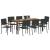 Set de masă pentru grădină 9 pcs Negru poliratan GartenMobel Dekor