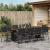 Set de masă pentru grădină 11 pcs Negru poliratan GartenMobel Dekor