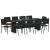 Set de masă pentru grădină 11 pcs Negru poliratan GartenMobel Dekor