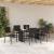 Set de masă pentru grădină 7 pcs Negru poliratan GartenMobel Dekor