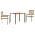 Set de masă pentru grădină 3 pcs Gri și Brown poliratan GartenMobel Dekor