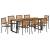 Set de masă pentru grădină 9 pcs Negru Lemn Solid de Acacia GartenMobel Dekor