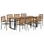 Set de masă pentru grădină 9 pcs Negru Lemn Solid de Acacia GartenMobel Dekor