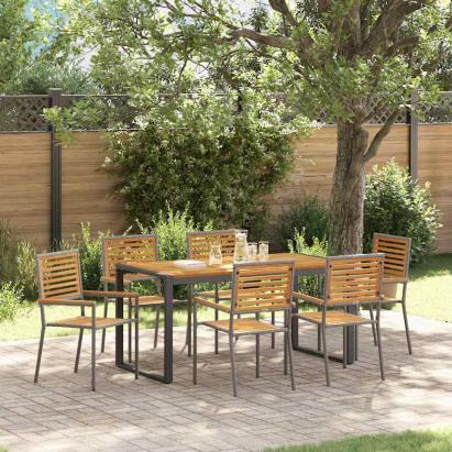 Set de masă pentru grădină 7 pcs Gri și Brown poliratan GartenMobel Dekor