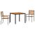 Set de masă pentru grădină 3 pcs Gri și Brown poliratan GartenMobel Dekor