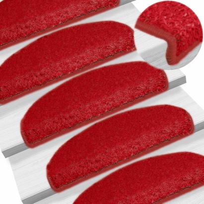 Covorașe pentru scări, 30 buc., 65x21x4 cm, roșii, semirotunde, mari GartenMobel Dekor