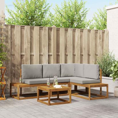 Set de canapele de exterior 5 Bucată Gri natural și deschis GartenMobel Dekor