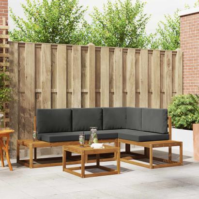 Set de canapele de exterior 5 Bucată Natural și Antracit GartenMobel Dekor