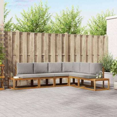Set de canapele de exterior 6 Bucată Gri natural și deschis GartenMobel Dekor