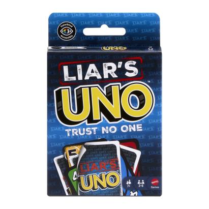 Joc de cărți UNO Liars Trust No One, strategie și bluff, 7+ ani