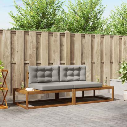 Set de canapele de exterior 2 Bucată Gri natural și deschis GartenMobel Dekor