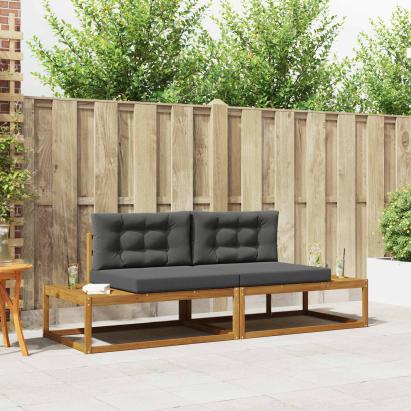 Set de canapele de exterior 2 Bucată Natural și Antracit GartenMobel Dekor