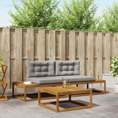 Set de canapele de exterior 3 Bucată Gri natural și deschis GartenMobel Dekor