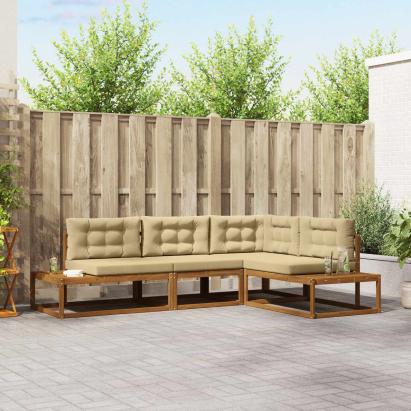 Set de canapele de exterior 4 Bucată Natural și Bej GartenMobel Dekor