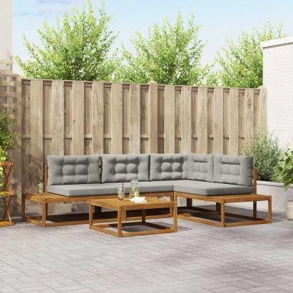 Set de canapele de exterior 5 Bucată Gri natural și deschis GartenMobel Dekor