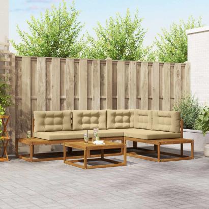 Set de canapele de exterior 5 Bucată Natural și Bej GartenMobel Dekor