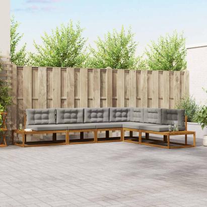 Set de canapele de exterior 6 Bucată Gri natural și deschis GartenMobel Dekor