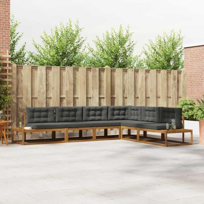 Set de canapele de exterior 6 Bucată Natural și Antracit GartenMobel Dekor