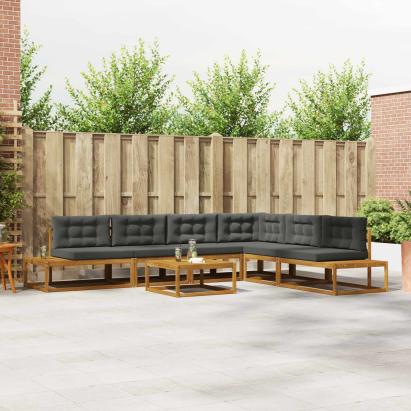 Set de canapele de exterior 7 Bucată Natural și Antracit GartenMobel Dekor