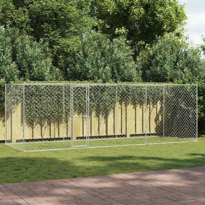 Cușcă pentru câine Argintiu 600 x 200 x 200 cm Oțel Galvanizat GartenMobel Dekor