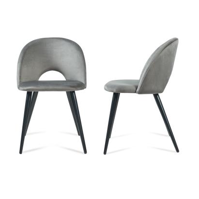 Esszimmerstuhl Karijoki 2er Set Samt Grau/Schwarz [en.casa]