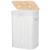 Cos de rufe cu capac, din bambus cu sac textil detasabil, 72 litri, 40x28x60 cm, alb