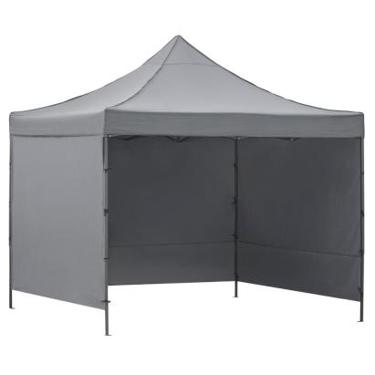 Pavilion pliabil gradina 3x3 m cu acoperis impermeabil si 3 pereti laterali, structura metalica, inaltime reglabila, gri