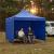 Pavilion pliabil gradina 3x3 m cu acoperis impermeabil si 3 pereti laterali, structura metalica, inaltime reglabila, albastru