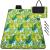 Patura pentru picnic sau plaja, cu folie izolatoare si maner, 200x200cm, model frunze, verde