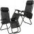Sezlong scaun pliant plaja sau gradina, Siesta, gravitatie zero, cu tetiera, 175x67x110 cm, negru