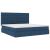 Pat cu saltea și spațiu de depozitare albastru 200 x 200 cm GartenMobel Dekor