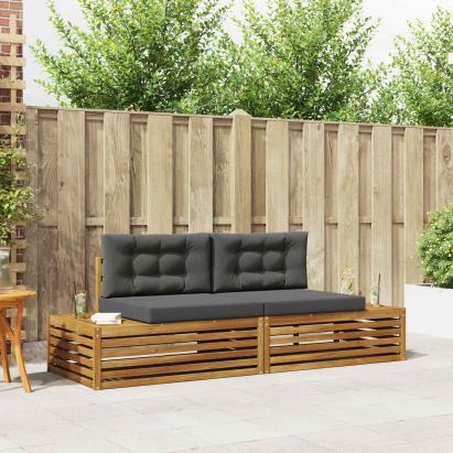 Set de canapele de exterior 2 Bucată Natural și Antracit GartenMobel Dekor