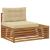 Set de canapele de exterior cu pernă 2 Bucată Natural și Bej GartenMobel Dekor